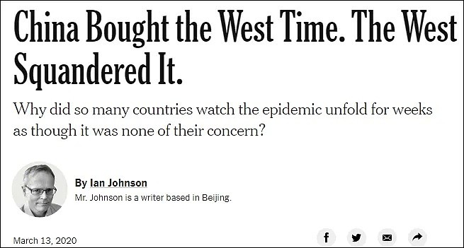 纽约时报:中国争取的抗疫时间 被西方白白浪费了（图） - 1