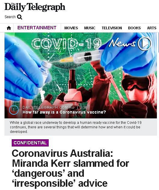 澳超模米兰达·可儿惹祸上身！分享“不靠谱”新冠病毒预防建议，粉丝：“危险”“不靠谱”（组图） - 1