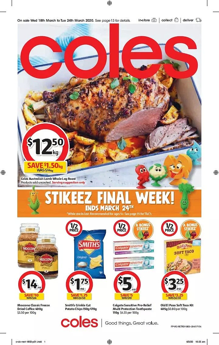 Coles 3月18日-3月24日折扣，饺子半价 - 1