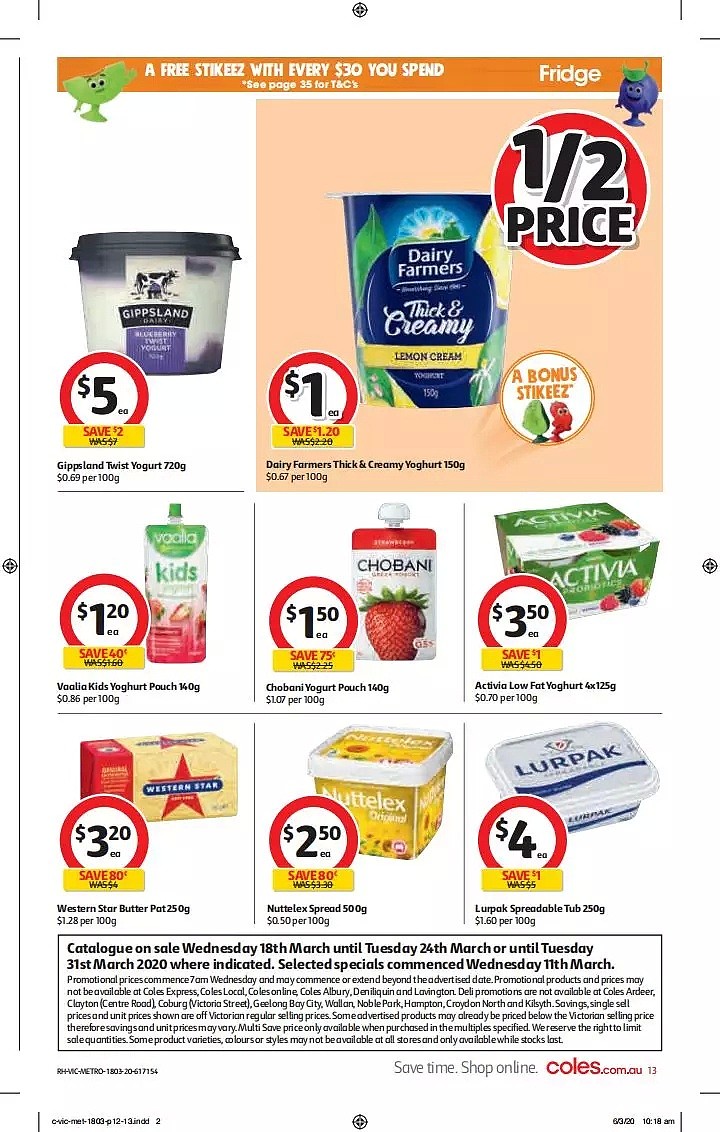 Coles 3月18日-3月24日折扣，饺子半价 - 13