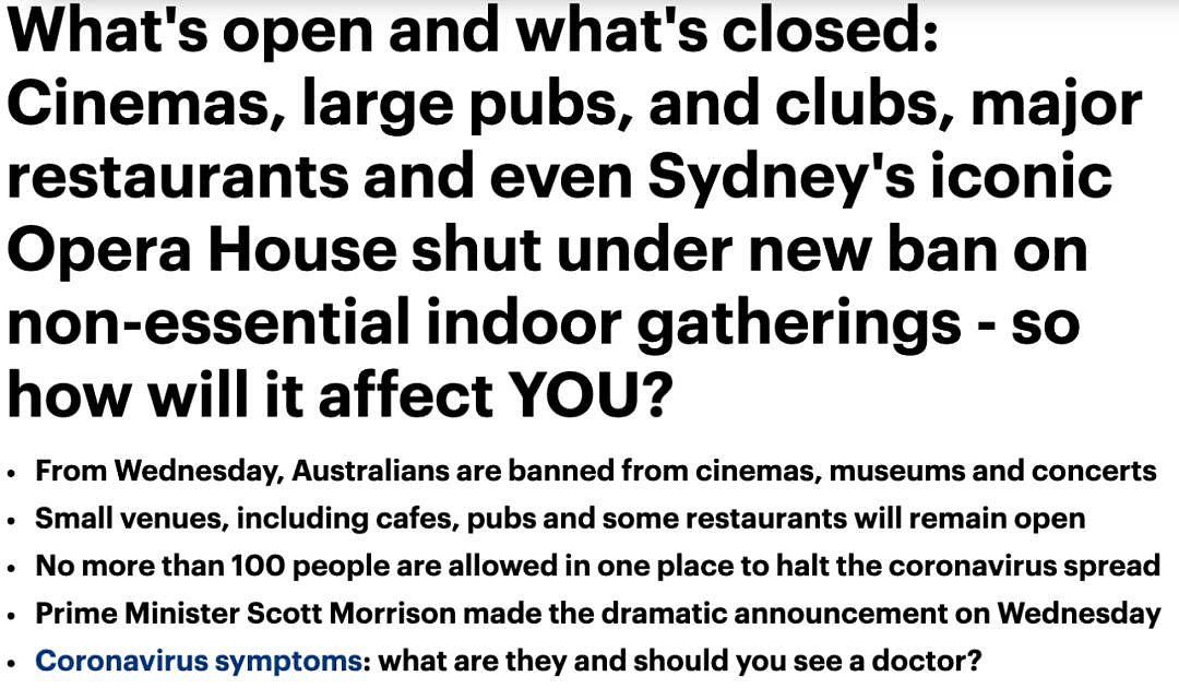 澳洲最严禁令下，一篇文章告诉你哪些地方还开门！（组图） - 1
