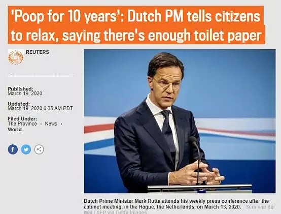 霸气！全球疯抢厕纸 这国总理说：我国卫生纸管够，尽情拉10年吧（组图） - 13