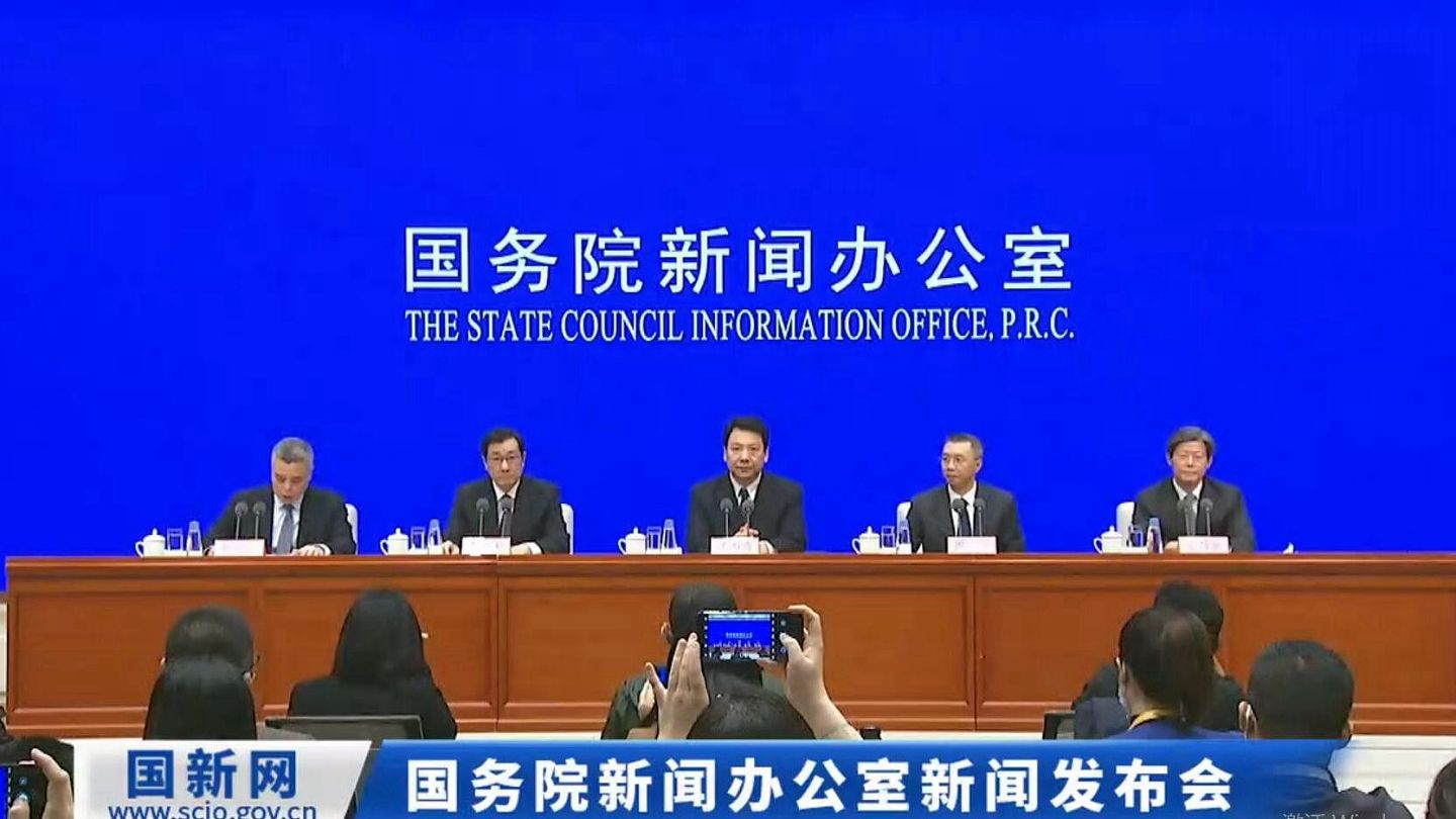 2020年3月22日，中国国务院新闻办公室举行新闻发布会，介绍维护金融市场稳定有关情况。（中国国新办官网视频截图）