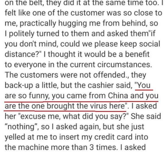 欲保持社交距离，华裔顾客遭超市店员辱骂：滚出超市！（组图） - 4