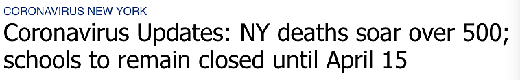 纽约封城至5月 过半市民或感染 三周内将达医疗高峰 川普称纽约无需那么多呼吸机（组图） - 1