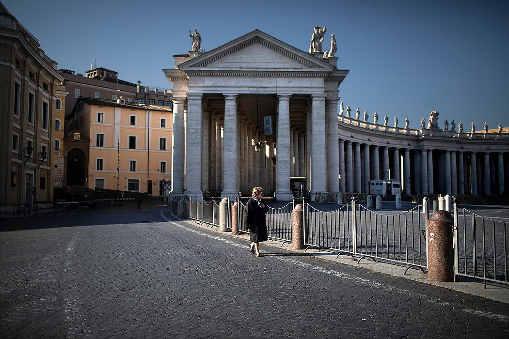 梵蒂冈城的圣彼得广场（3月19日）。