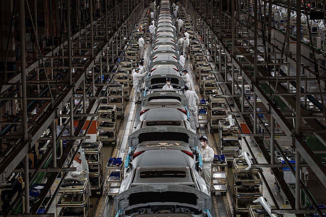 中国武汉的东风本田汽车厂车间（3月23日）。
