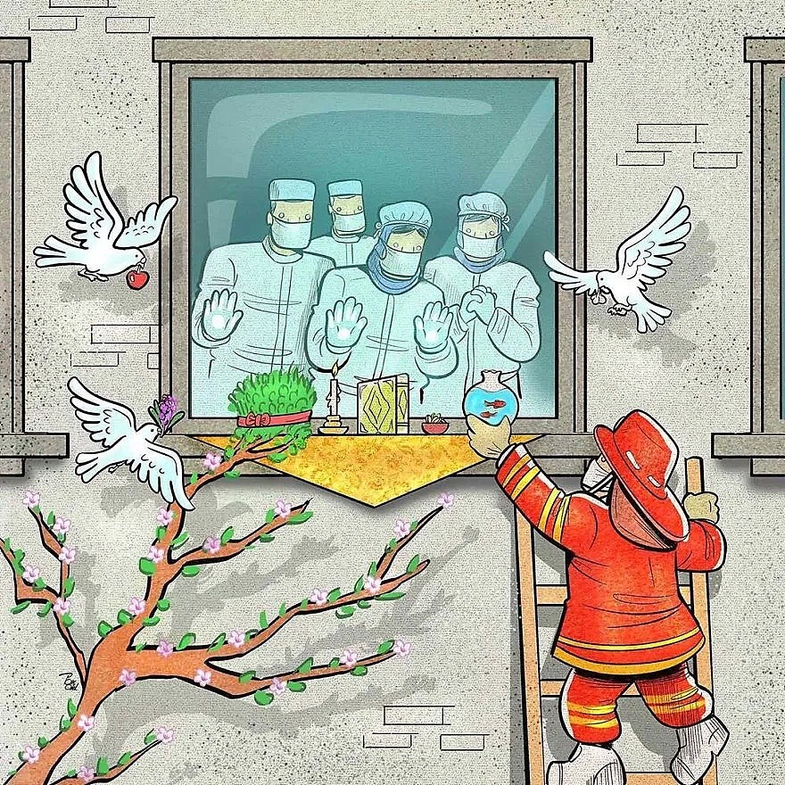 他画出医护防护人员拯救病人和病毒抗争的插画，每一张都让人泪崩（组图） - 15