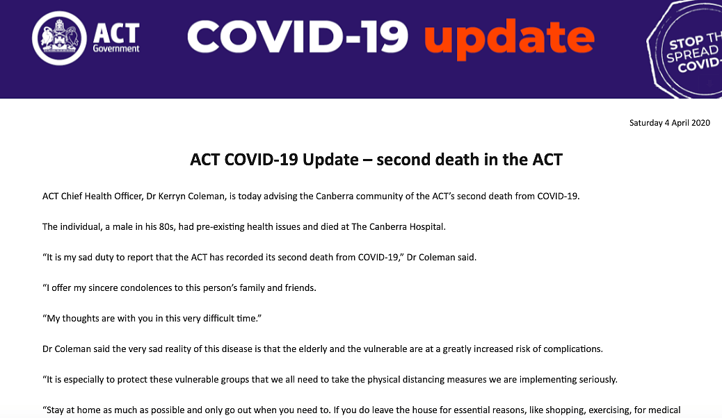 ACT确认第2例死亡病例，ACT移除所有慈善垃圾桶，15分钟免费停车，降半旗致哀！ - 1