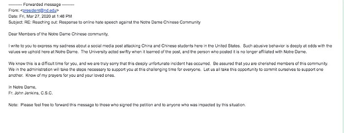 “这是中国病毒” 同学发帖辱骂中国留学生，于是我们给校长写了封信（组图） - 4