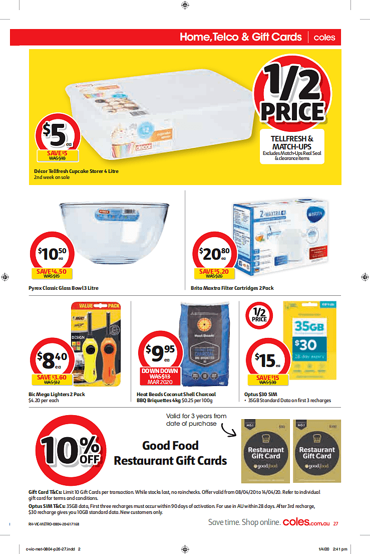 Coles 4月8日-4月14日折扣，酸奶、春卷半价 - 29