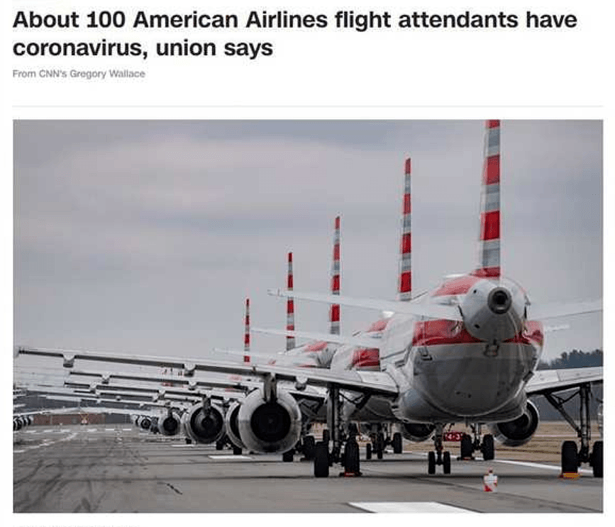 美国航空AA工作人员爆！100名空乘人员感染新冠（图） - 1