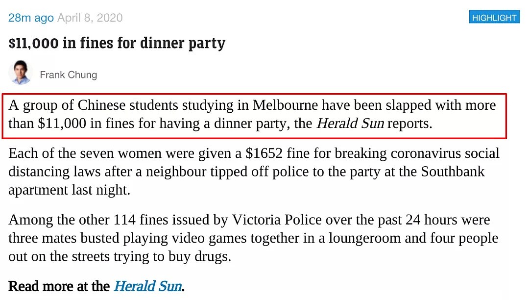 7名中国女留学生澳洲公寓聚餐，遭举报被罚$11564！政府考虑长期免疫政策，复活节千万不要外出 - 20