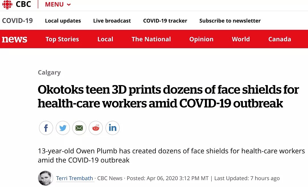 加拿大13岁少年火爆全网！停课在家制作抗疫面罩，已做成上百个！（组图） - 8