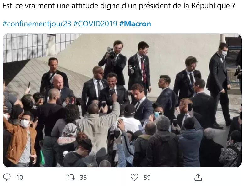 法国总统不戴口罩现身居民区，网友把他骂上热搜：我们在家禁足，你却在这捣乱（组图） - 9
