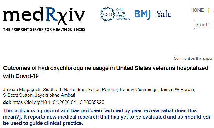 实锤！美国证实羟氯喹不仅对新冠无效，还会增加死亡率（组图） - 1