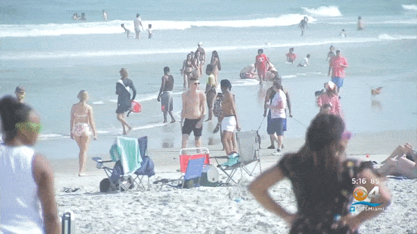 作死！4万美国人涌入海滩避暑！病毒诡异，高温40度新增仍创新高！（组图） - 3