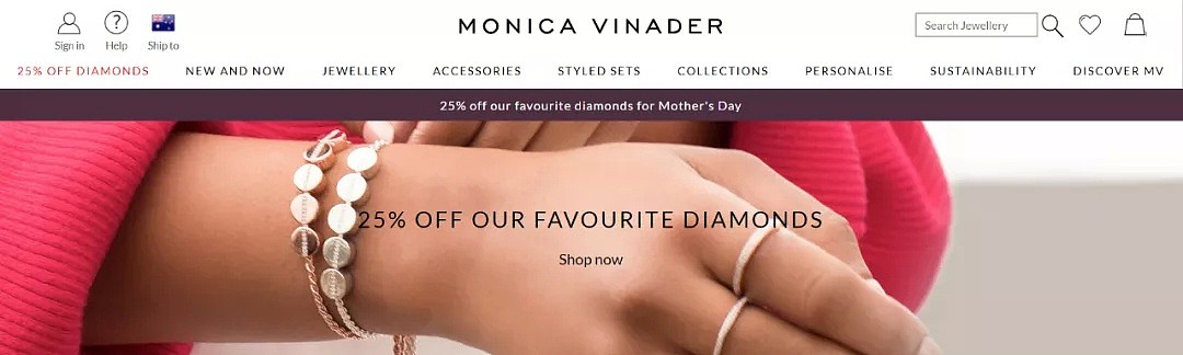 Monica Vinader 超气质钻石系列7.5折，奢华又精致，允儿同款项链$442 - 1