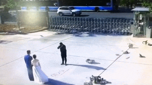 拍婚纱照时，新郎突然抛下新娘跑了...网友却说：值得嫁！