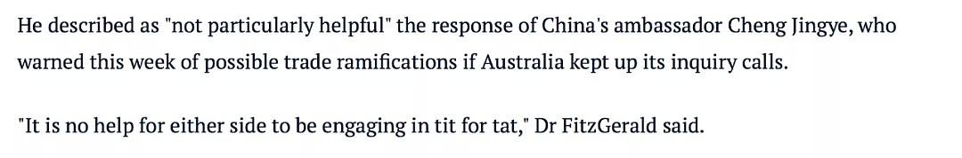 澳洲首任驻华大使指责澳政府“少掺合指责中国”，情报官员称无证据指病毒起源于实验室 - 5