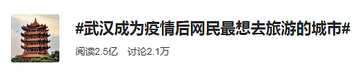 调研报告显示：武汉成为疫后中国网友最想去的城市（组图） - 1