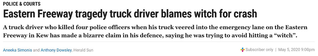 “看见前面有鬼！”卡车司机终于透露自己撞死4名维州警察的理由 - 2