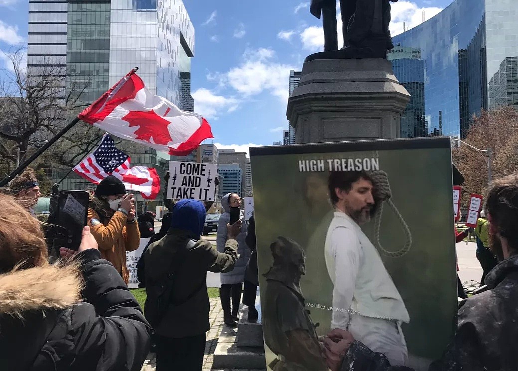 加拿大抗议者第3次聚集，反杜鲁多！“叛国罪，杜鲁多该处以死刑”（组图） - 13