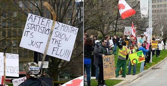 加拿大第三次游行示威！不戴口罩聚集，“不自由毋宁死，新冠是流感？反封城、特鲁多是罪人”（组图） - 5