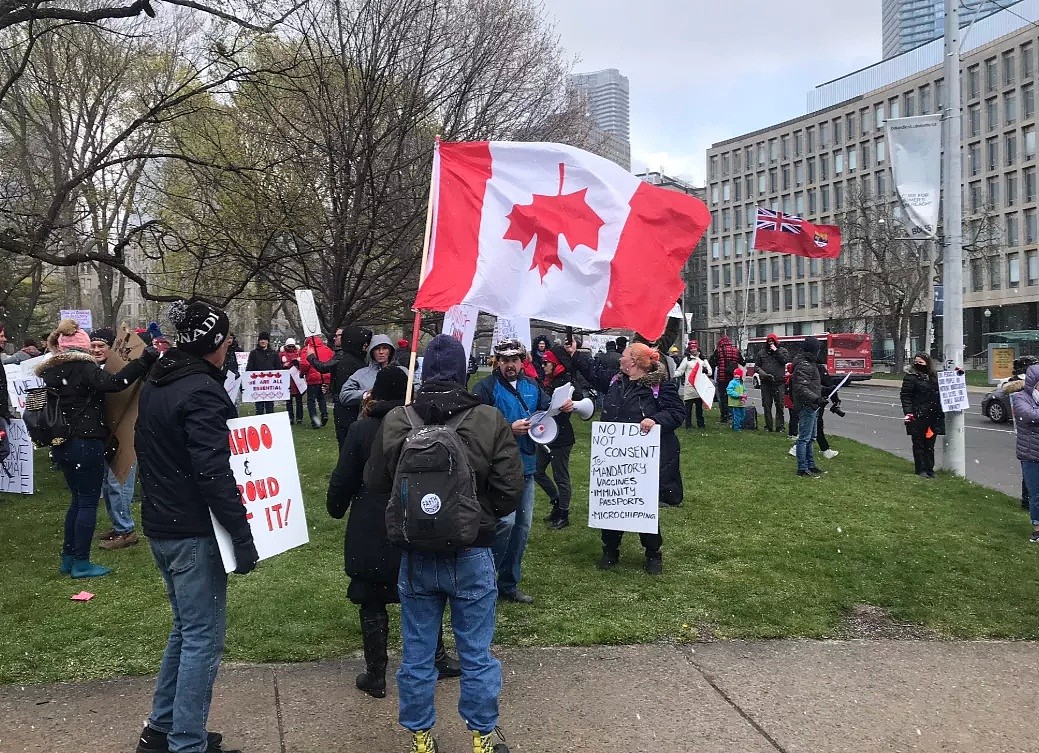 加拿大第三次游行示威！不戴口罩聚集，“不自由毋宁死，新冠是流感？反封城、特鲁多是罪人”（组图） - 9