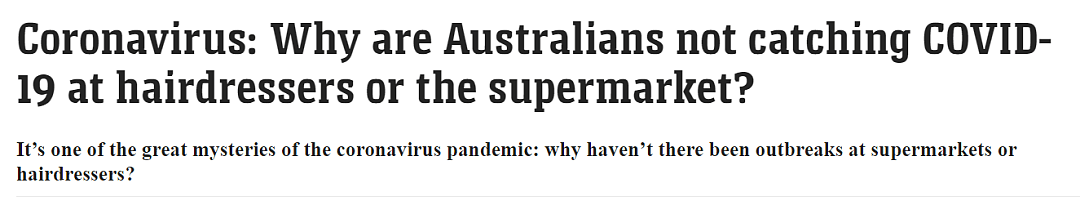 奇了！澳洲超市和理发店一直营业也没有爆发疫情，家里的感染风险反而更大？（组图） - 1