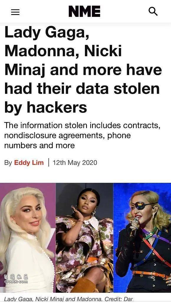 Gaga麦当娜和麻辣鸡资料库被黑客侵入 要封口费，黑客称有更多猛料(组图) - 3