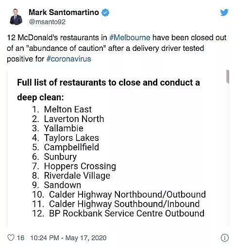 澳洲12间麦当劳紧急关闭，超200人隔离！专家：仅需30分钟，新冠可传染餐厅全部食客 - 6