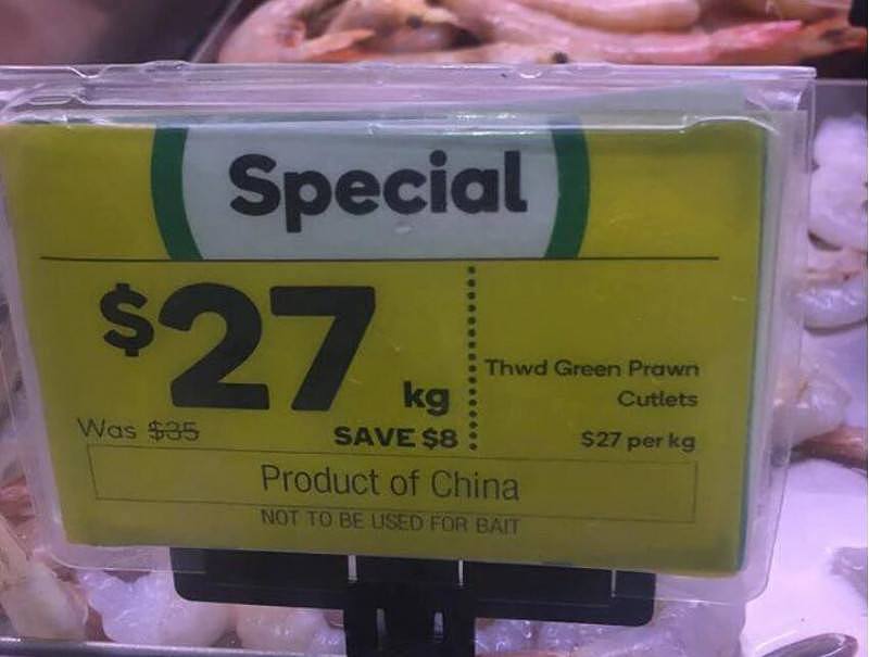 Woolies开卖中国进口虾，商品标签惹争议！网友：鱼都不能吃的东西给人吃？（组图） - 2