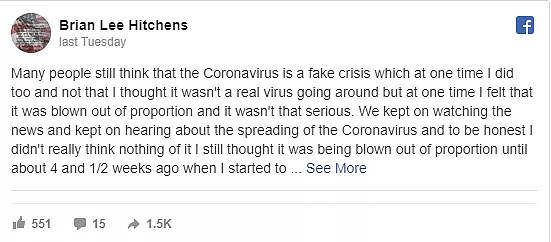 美国大叔：新冠是阴谋，带个屁口罩！话音刚落确诊重症，夫妇双双进ICU......(组图） - 15