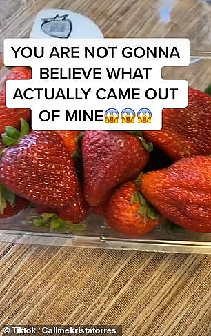 恐怖！妹子用盐水泡草莓，水里全是虫，看完后不敢吃草莓了...（组图） - 4