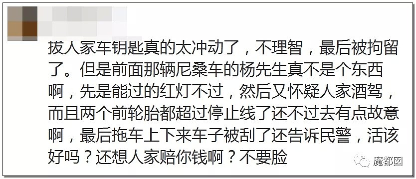 爆议！谁的错？前车绿灯剩8秒硬是停车不过去，后车大怒动手（组图） - 54