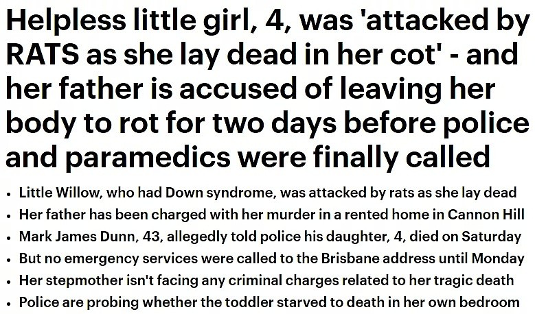 全澳震怒！4岁女孩惨死床上，爸爸不管不顾，任由老鼠啃食她的身体... - 8