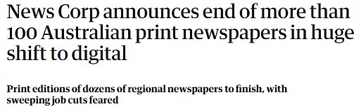 新闻还在，报纸没了！受疫情冲击广告下跌，澳洲上百家纸媒永久停刊（组图） - 1