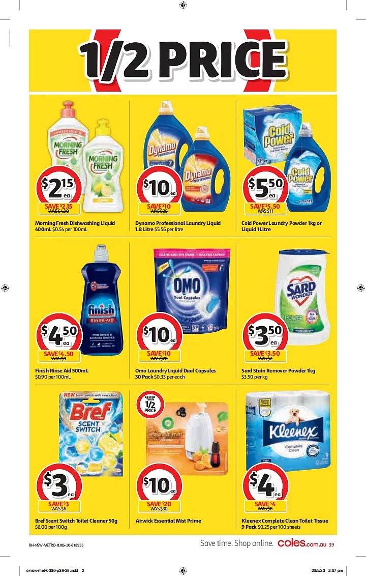 Coles 6月3日-6月9日折扣，一度赞方便面半价 - 39