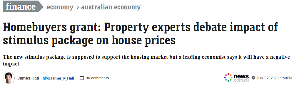 房产专家：新刺激方案或对房价有负面影响 未来一年悉尼墨尔本跌幅最大！（图） - 1
