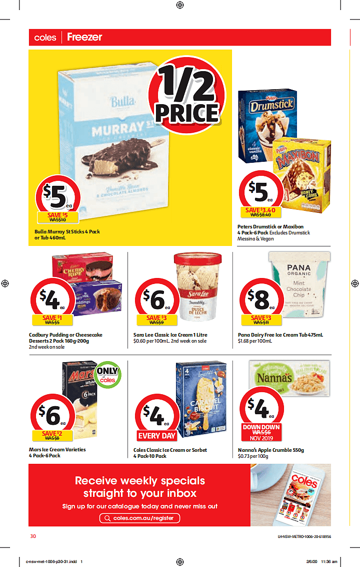 Coles 6月10日-6月16日折扣，春卷、饺子半价 - 30