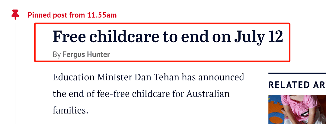 妈妈们注意，澳洲官宣了！免费幼托服务7月12日结束，一半家长需减少工作时间 - 1