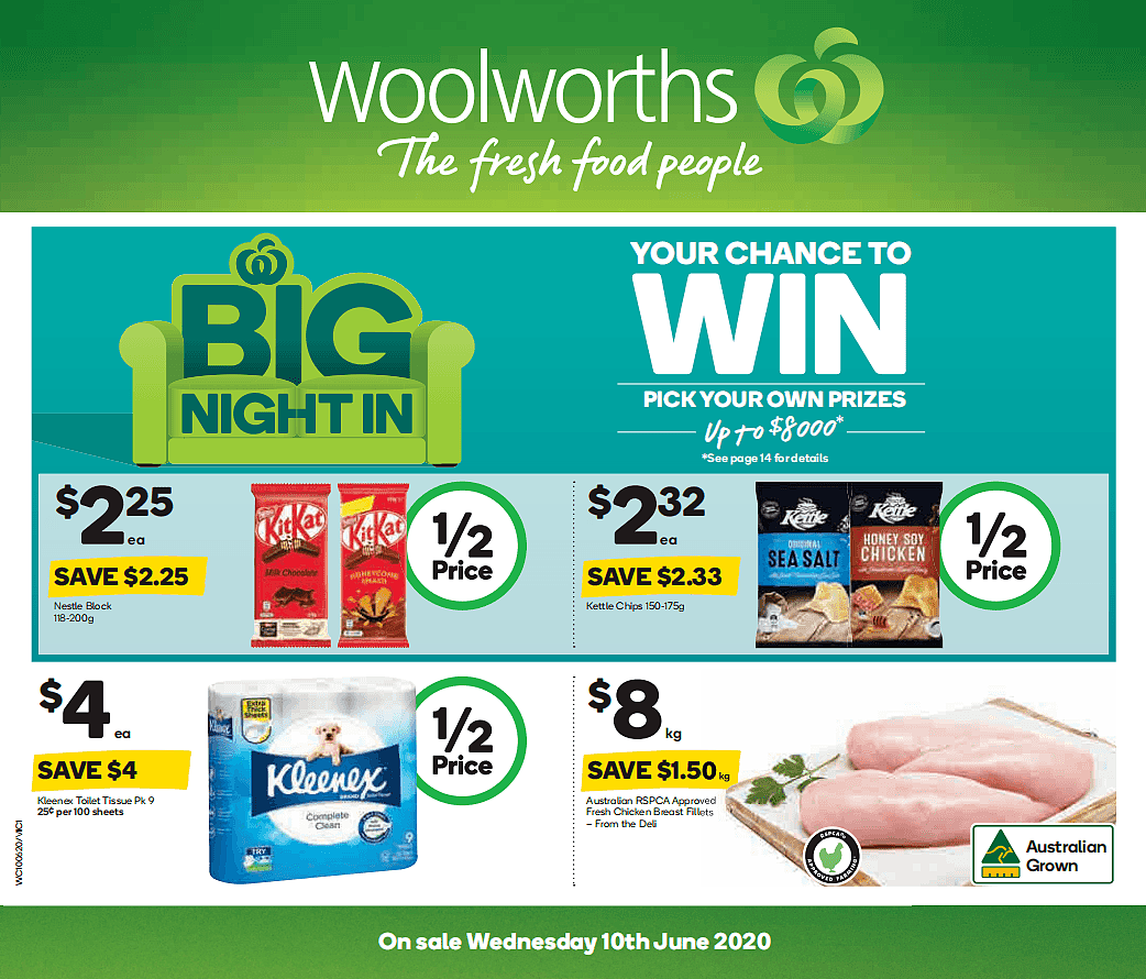 Woolworths 6月10日-6月16日折扣，薯片、能量棒各种零食半价 - 1