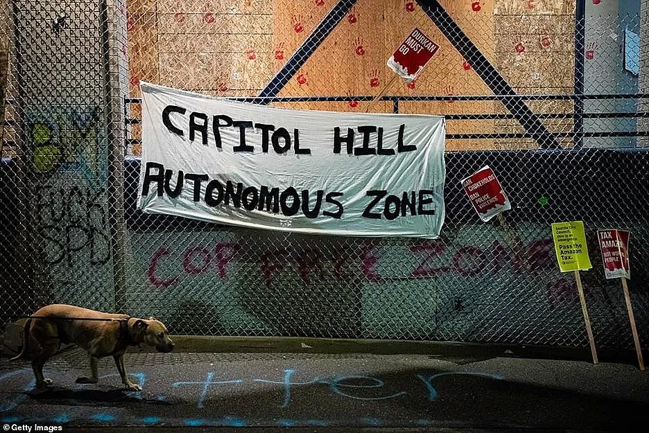 疯狂！“杀死警察”美国抗议者占领西雅图建“自治区”，特朗普怒喊立刻夺回 市长：躲进你的地堡去吧（组图） - 8