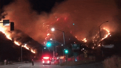 OMG！美国加州山火又烧起来！逼近高速，烈焰遮天蔽日如战争片（组图） - 5