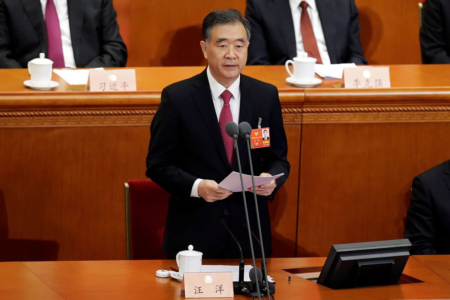 汪洋现任职务是中国全国政协主席，负责统战事务。（Reuters）