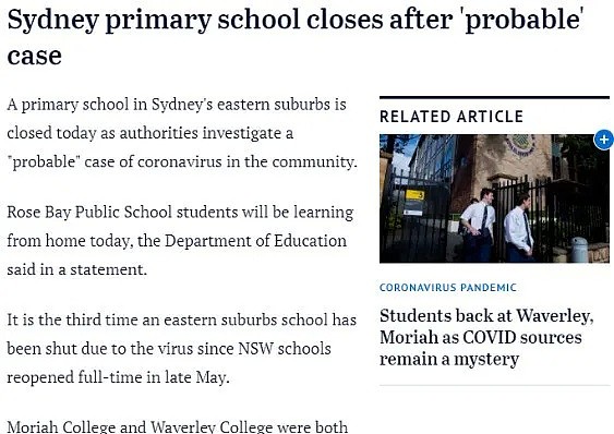 今天，澳洲疫情“遍地开花”！悉尼一所学校紧急关闭，防毒卡不能防新冠...（组图） - 4