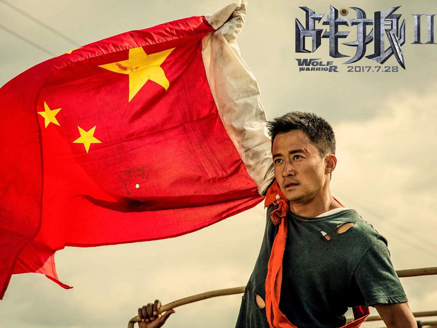 吴京主演的电影《战狼2》时常被欧美视为中国民族主义的化身。（微博@3D电影战狼）