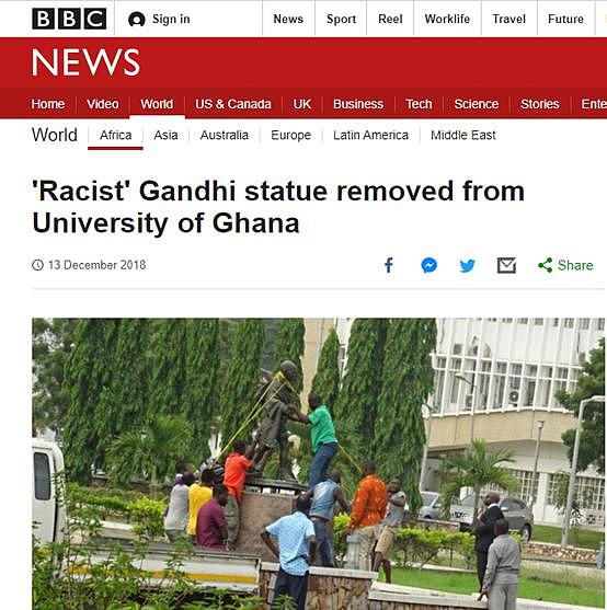 被揭“黑历史”，甘地雕像也危险了？