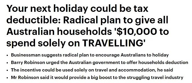 澳富商给政府建议，每个澳洲家庭$1万元旅行补贴，挽救崩溃的旅游业，刺激经济！（组图） - 1